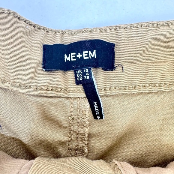 ME+EM Khaki Cargo Pants US 6 UK 10 Tapered Barrel Cotton Engineered-Leg Pant - Picture 3 of 7